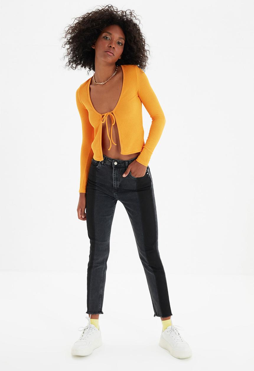 Trendyol - High waist two toned skinny jeans - black