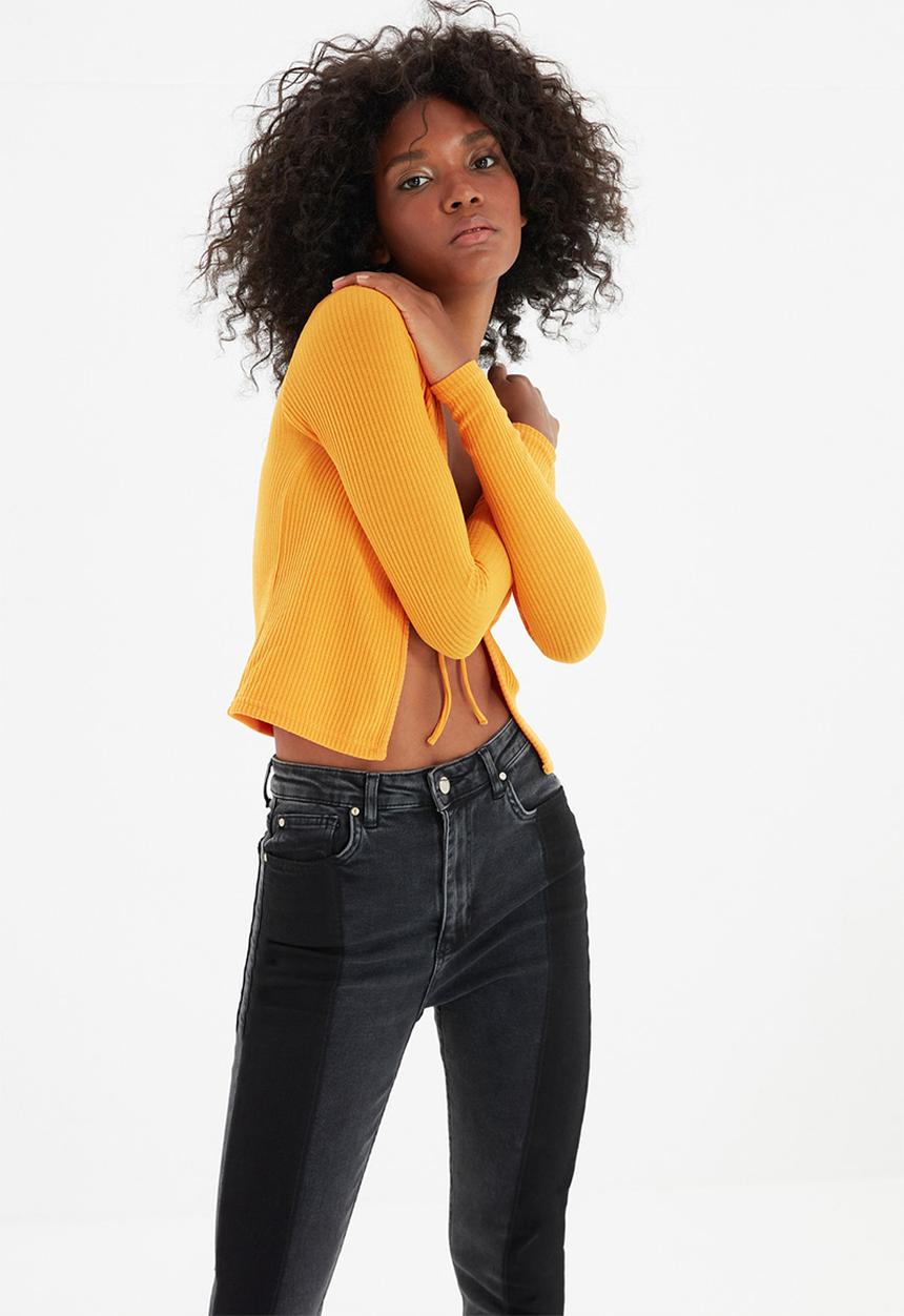 Trendyol - High waist two toned skinny jeans - black