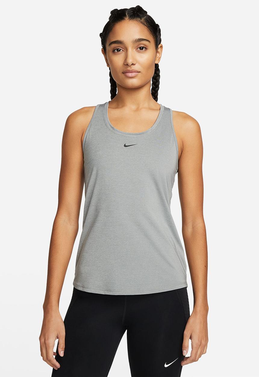 Nike - W nike one dri-fit slim tank - particle grey heather & black