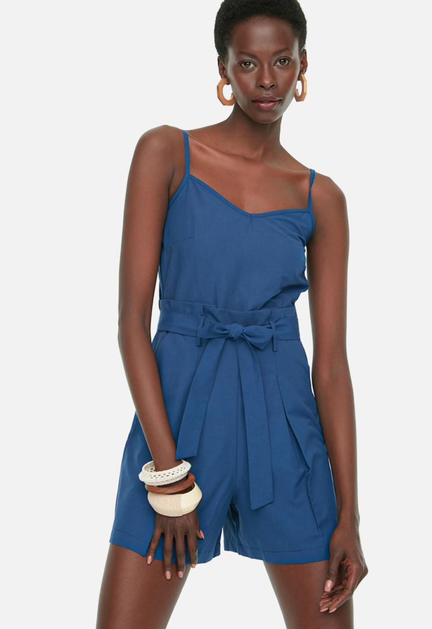 Trendyol - Belt detail playsuit - navy