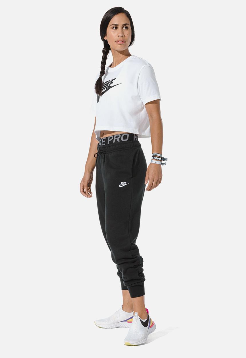Nike - W nike sports wear tee essential crop icon ftr - white & black