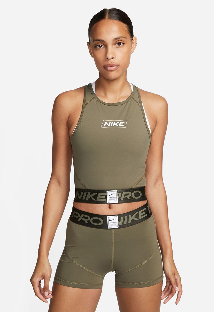 Nike - W np df crp gx tank - medium olive, sequoia & white