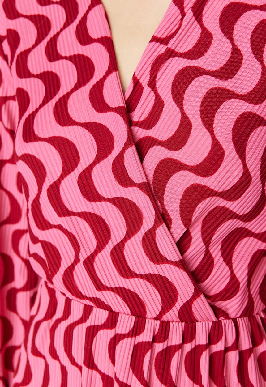 Trendyol - Print wrap dress - plum