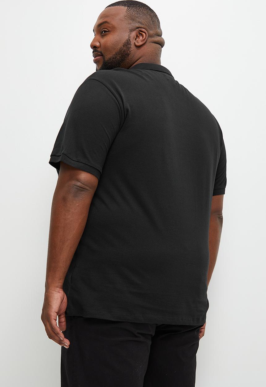 Superbalist - Pique plus slim fit - black