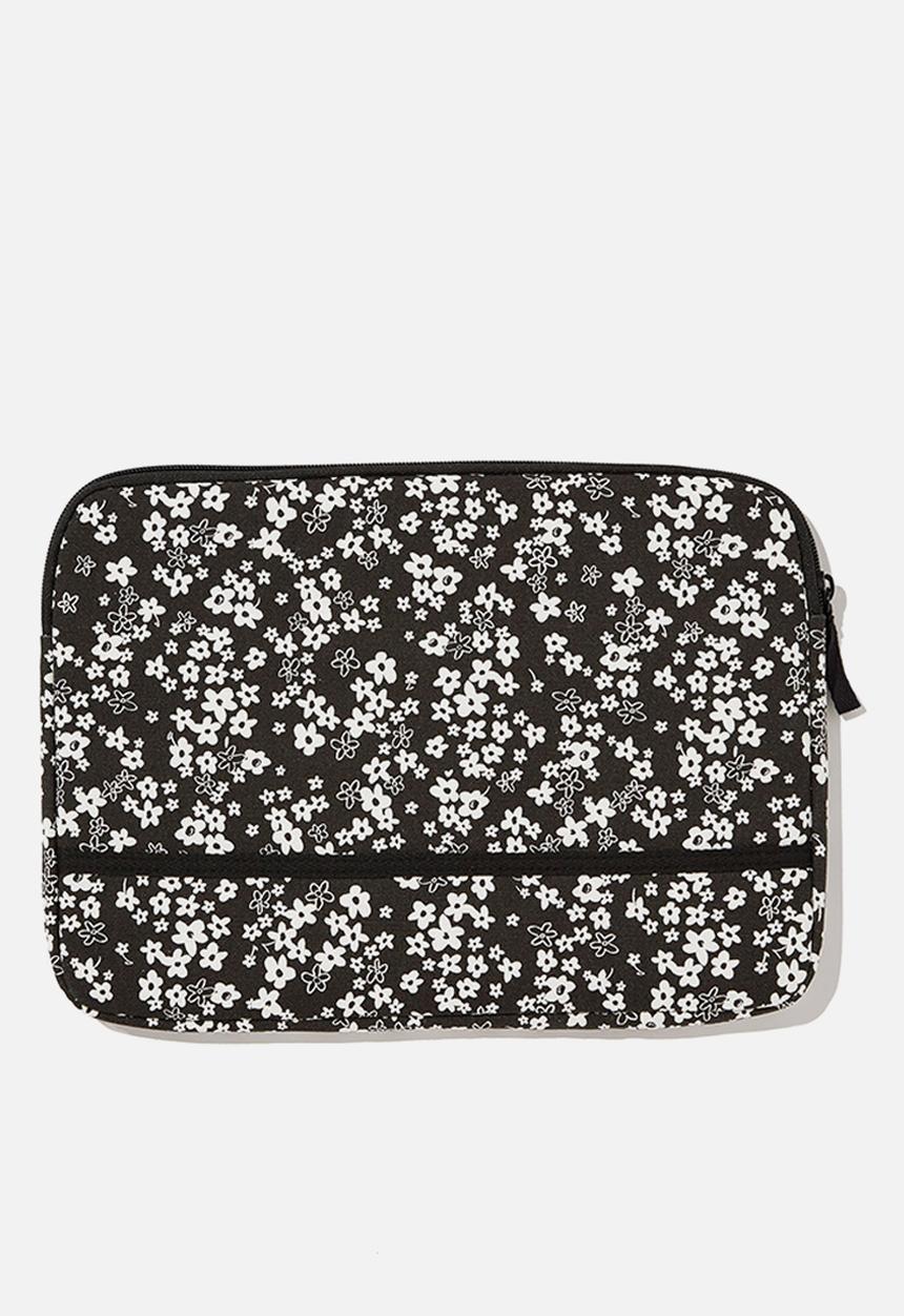 Typo - Take me away 13 inch laptop case cvs-messy ditsy black white