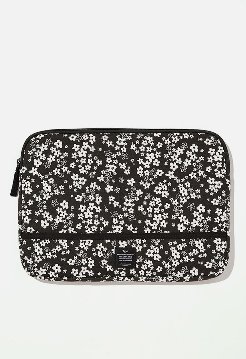 Typo - Take me away 13 inch laptop case cvs-messy ditsy black white