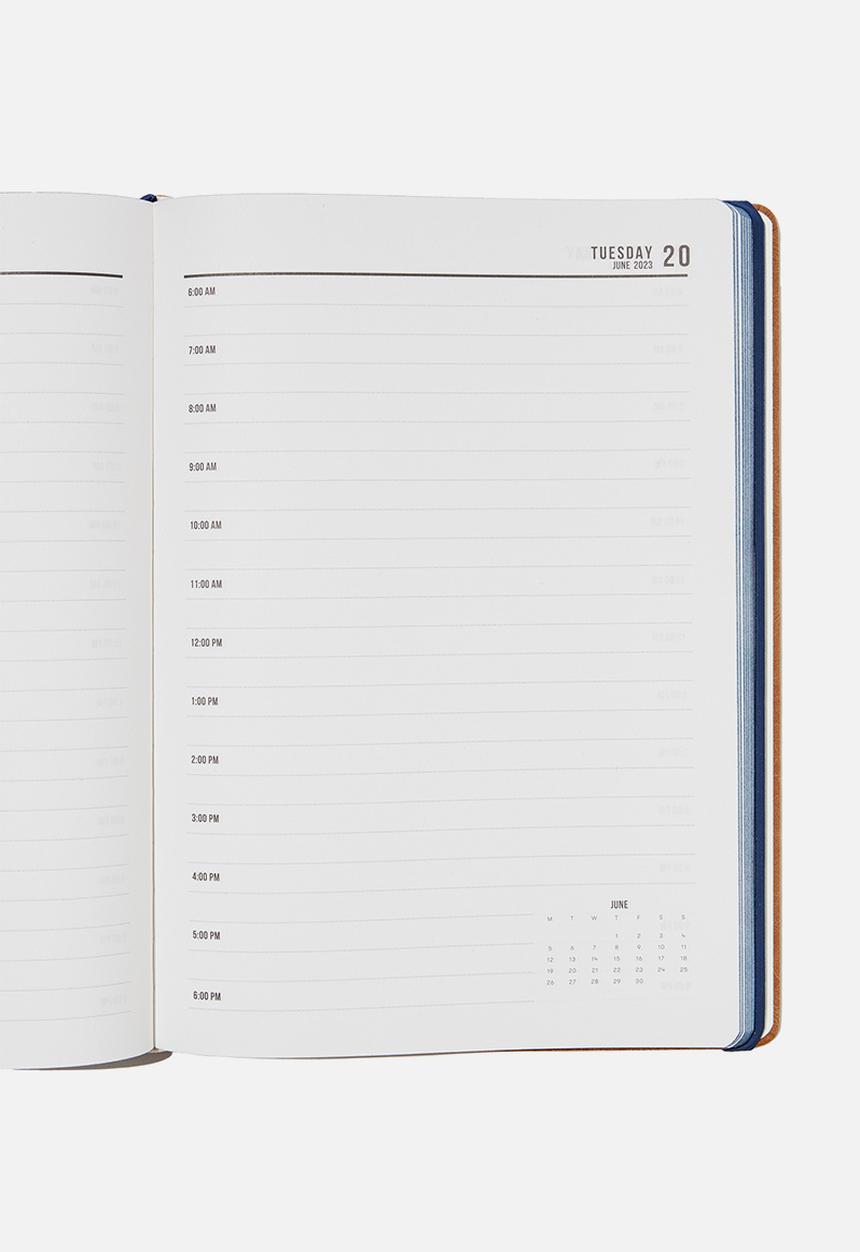 Typo - 2023 a4 daily buffalo diary - mid tan navy