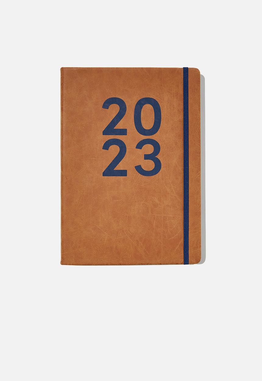 Typo - 2023 a4 daily buffalo diary - mid tan navy