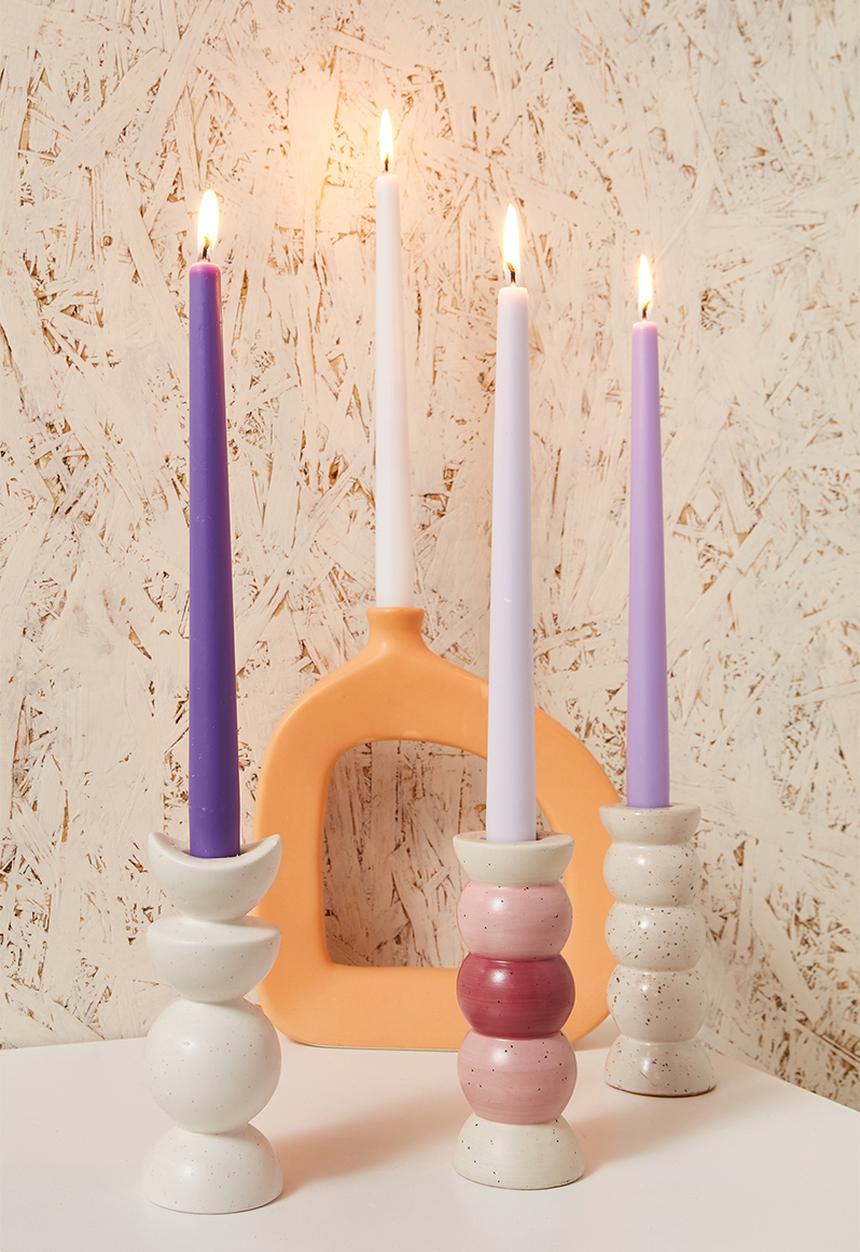 Typo - 4 Pack tapered candles - iris purple