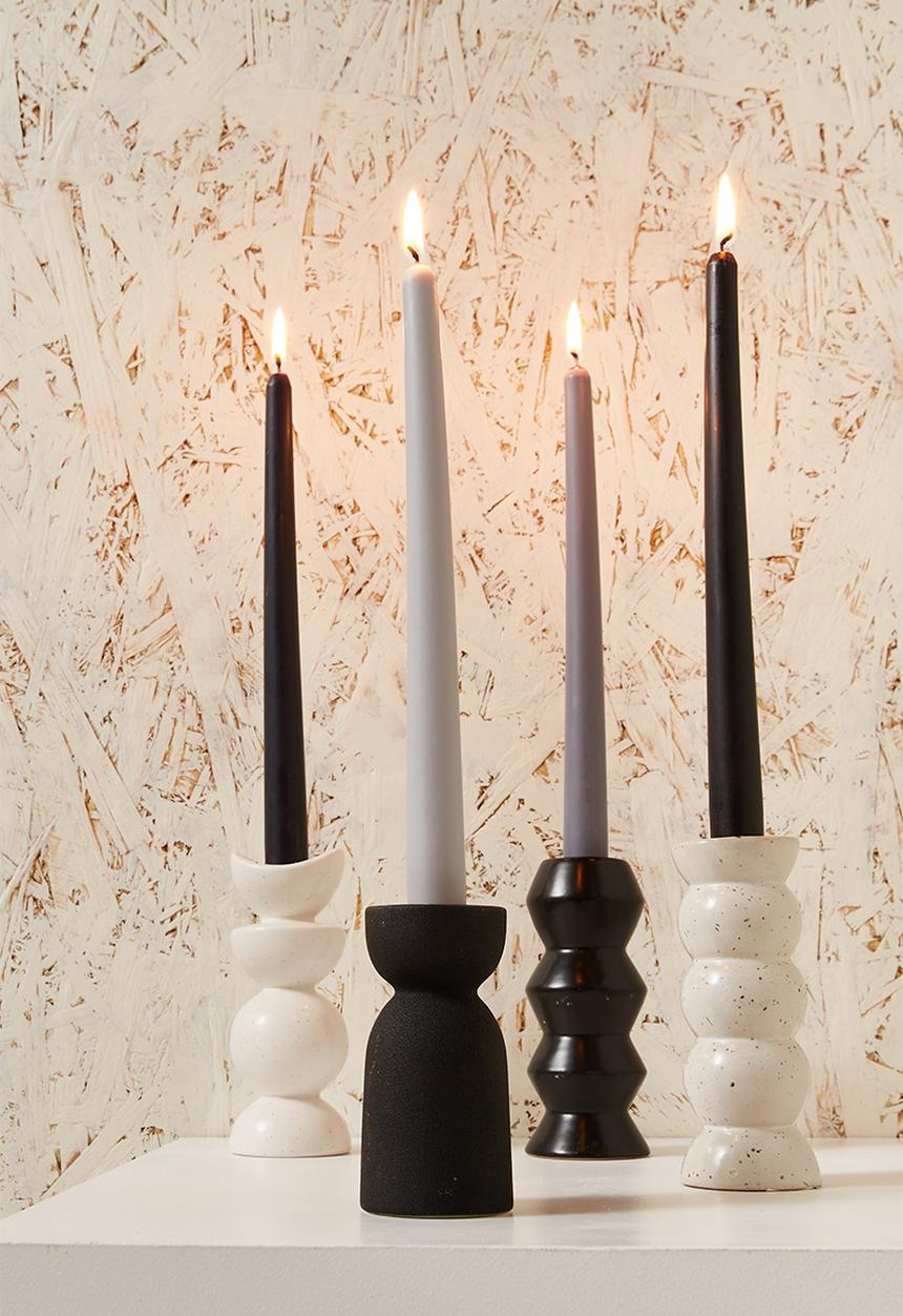 Typo - 4 Pack tapered candles - black