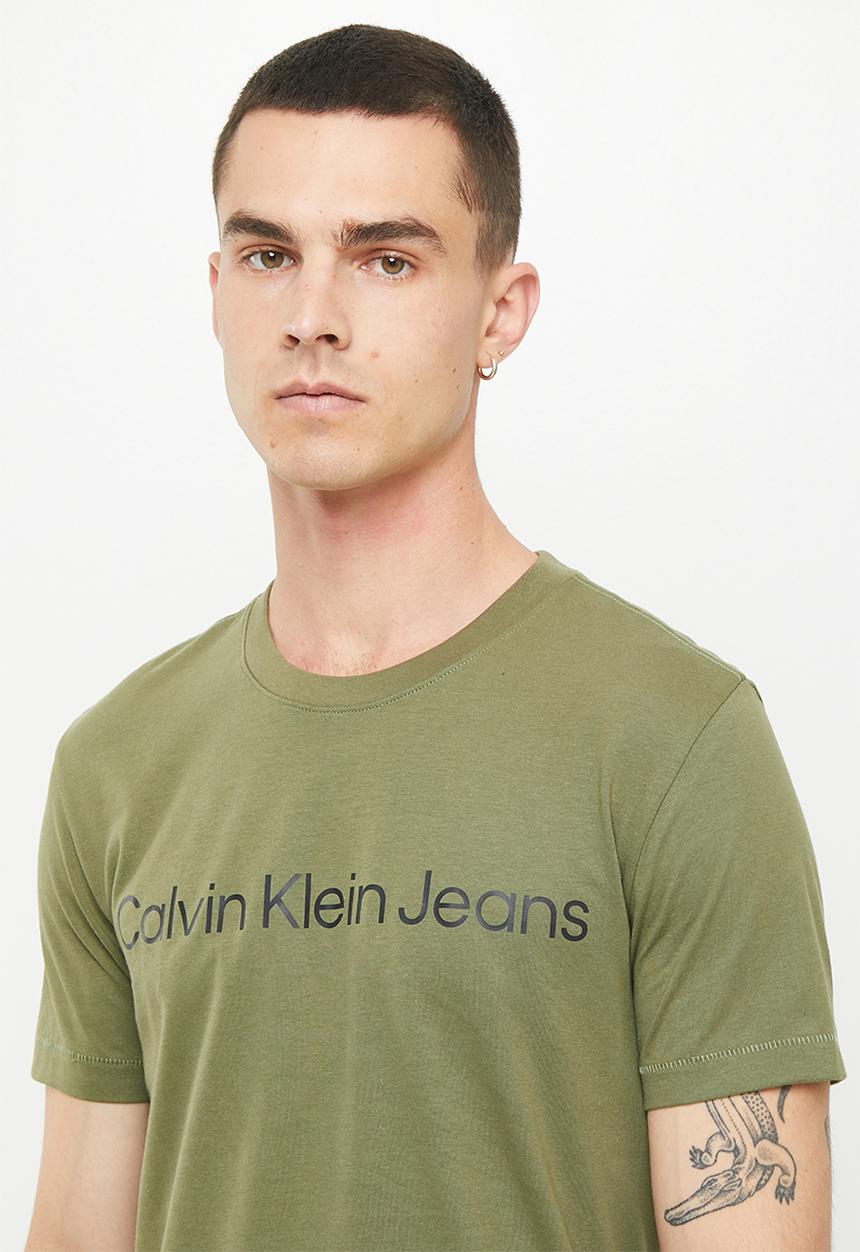 Calvin Klein - Institutional logo slim tee - burnt olive