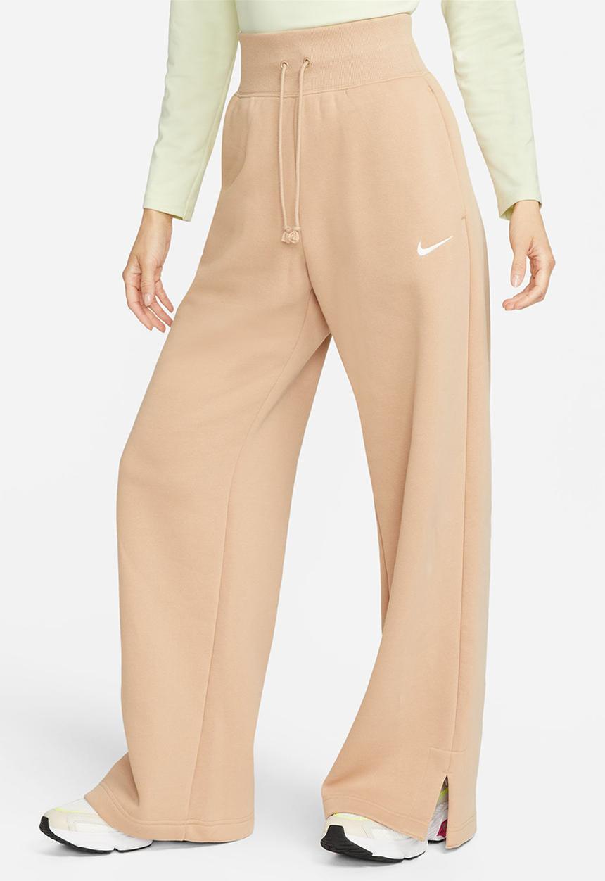 Nike - W nsw phnx flc hr pant wide - hemp & sail