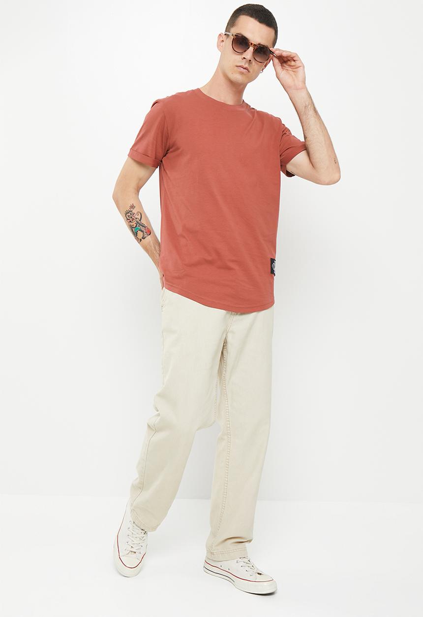 Calvin Klein - Badge turn up sleeve - terracotta tile