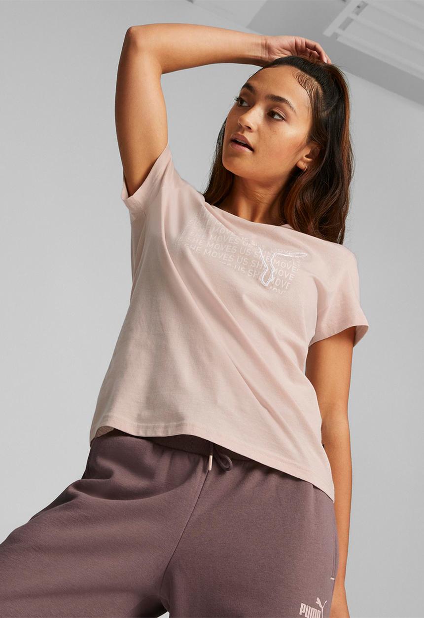PUMA - She moves us graphic tee - rose quartz