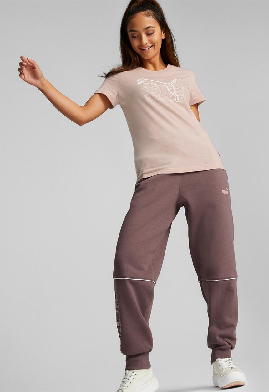 PUMA - She moves us graphic tee - rose quartz