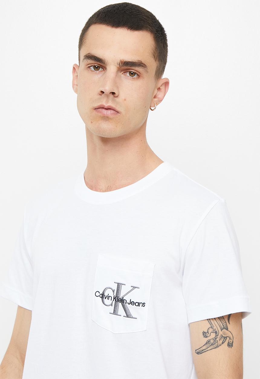 Calvin Klein - Monogram logo pocket tee - bright white