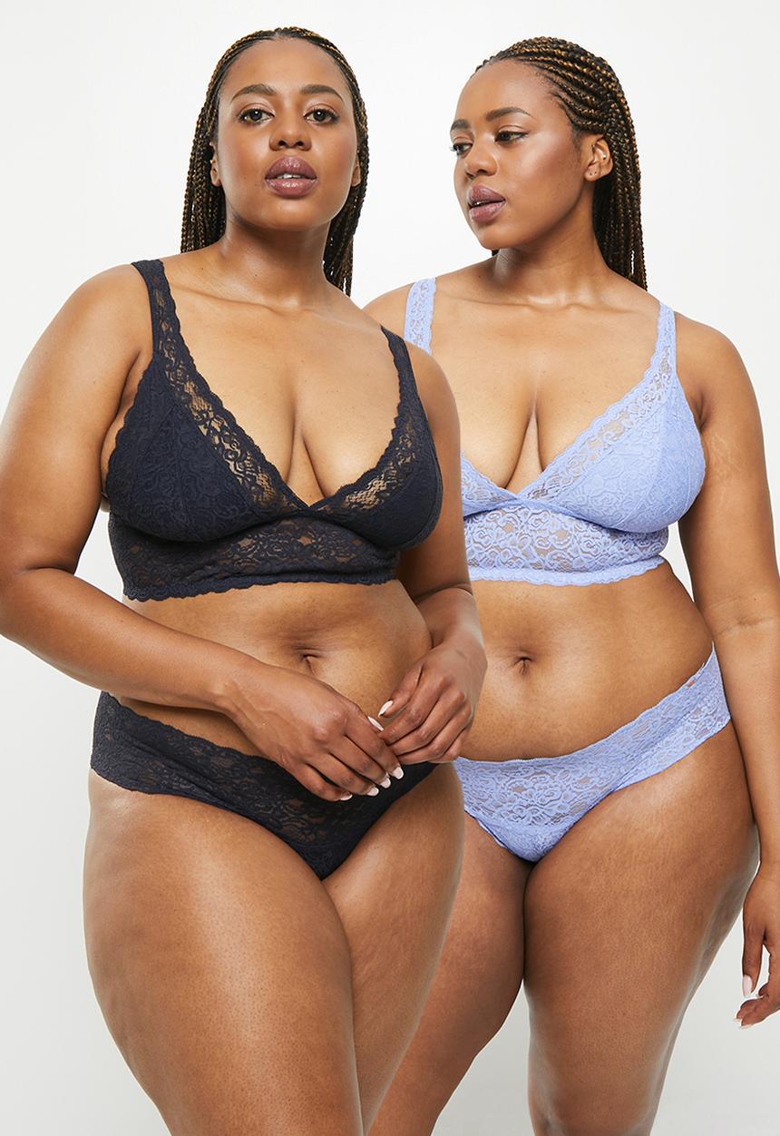 DORINA - Plus lana/eco 2-pack brief - blue & ink