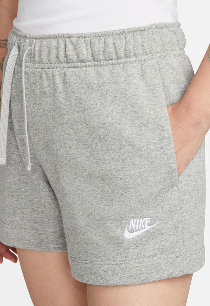 Nike - W nsw club flc mr short - dk grey heather & white
