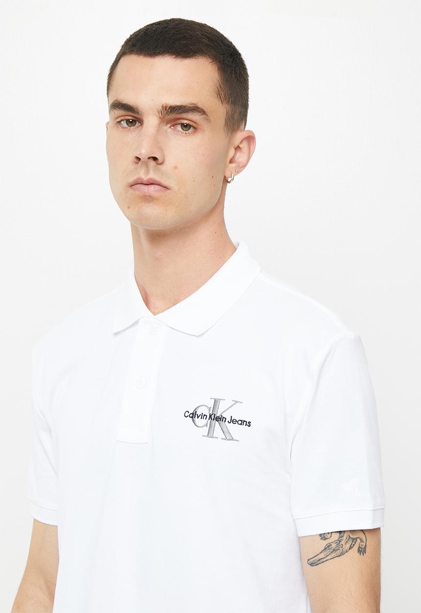Calvin Klein - Monogram logo polo - bright white