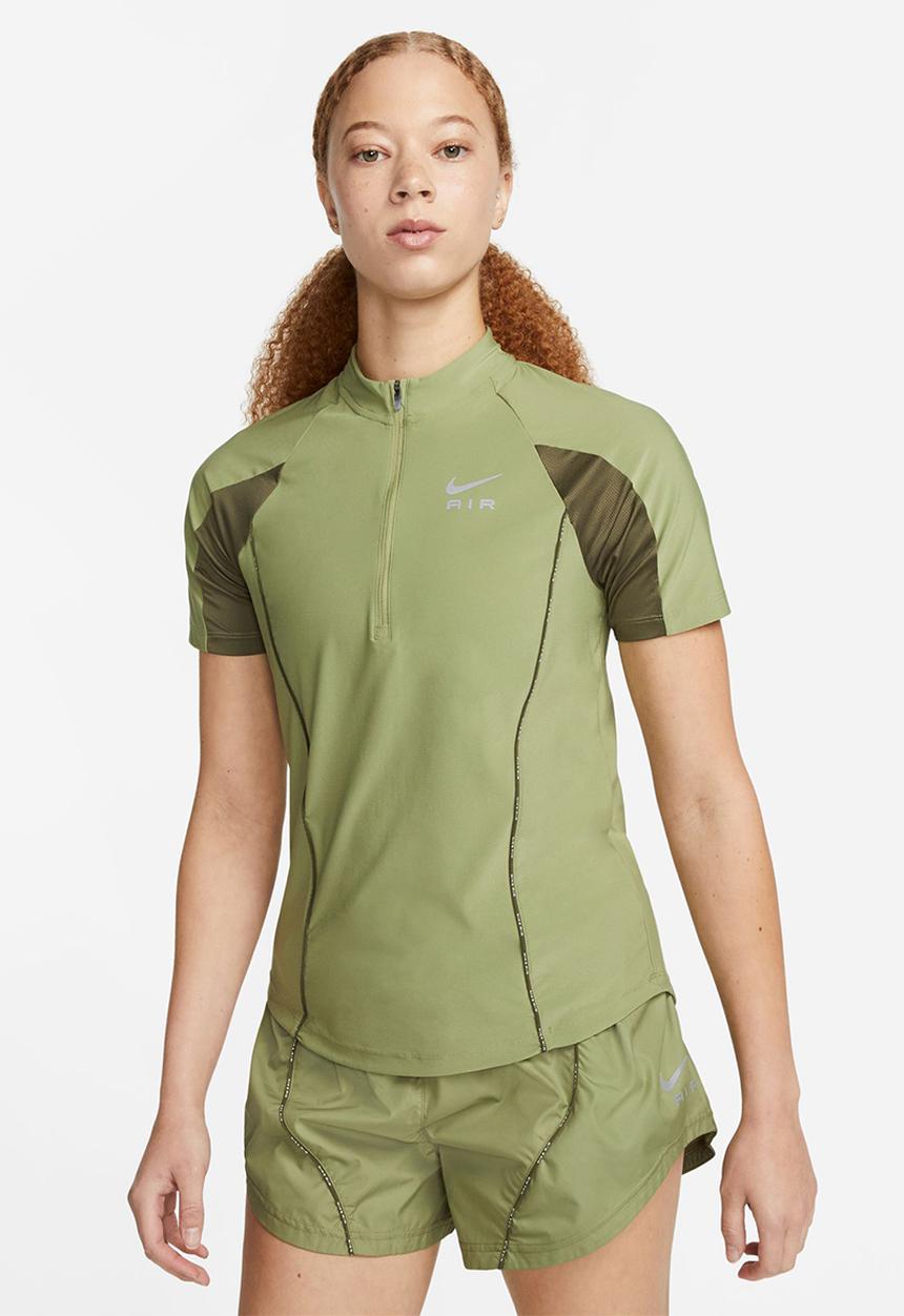 Nike - W nk df air ss hz top - alligator, medium olive & reflective silver