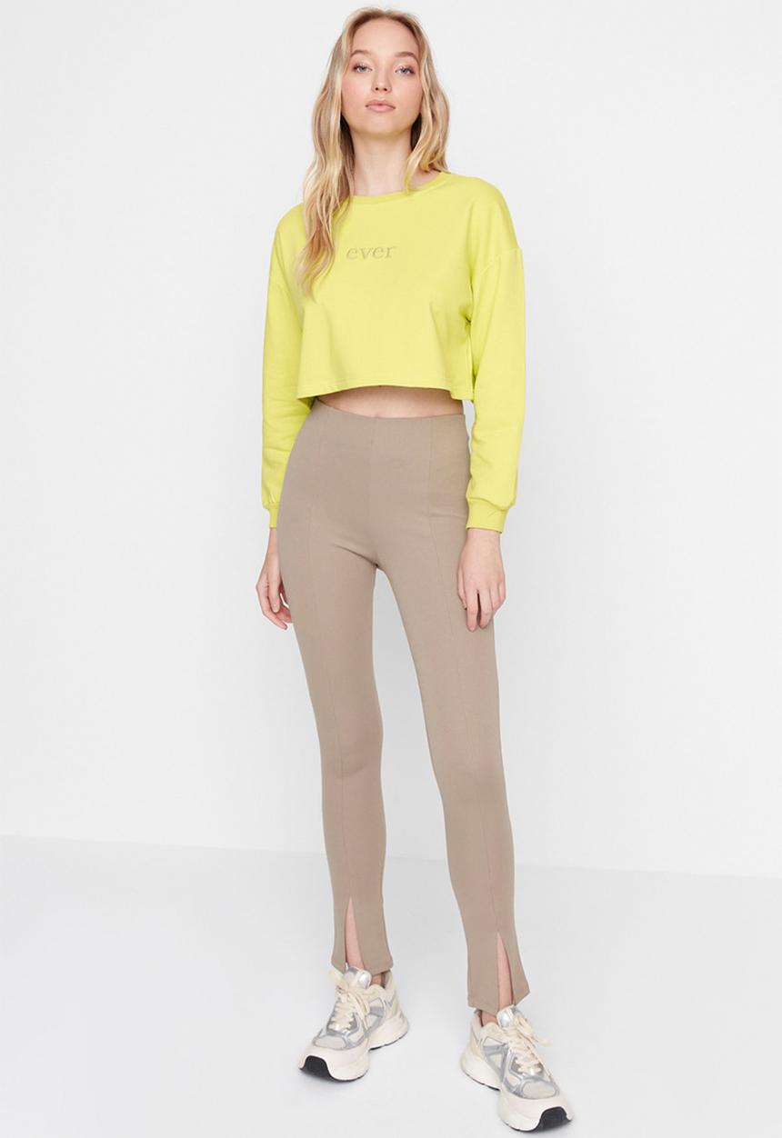 Trendyol - Slit detail knit trousers - mink