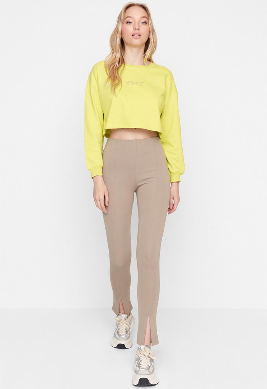 Trendyol - Slit detail knit trousers - mink