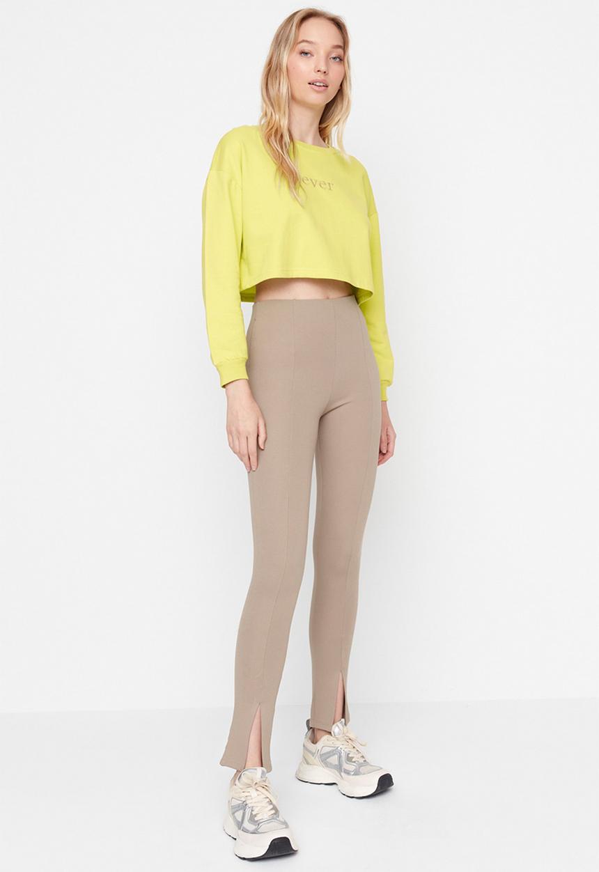Trendyol - Slit detail knit trousers - mink
