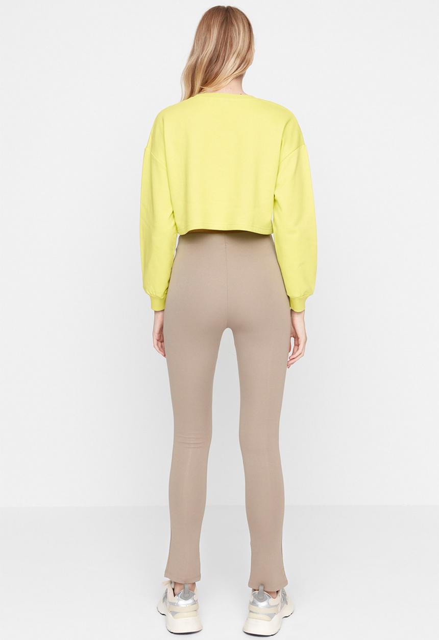 Trendyol - Slit detail knit trousers - mink