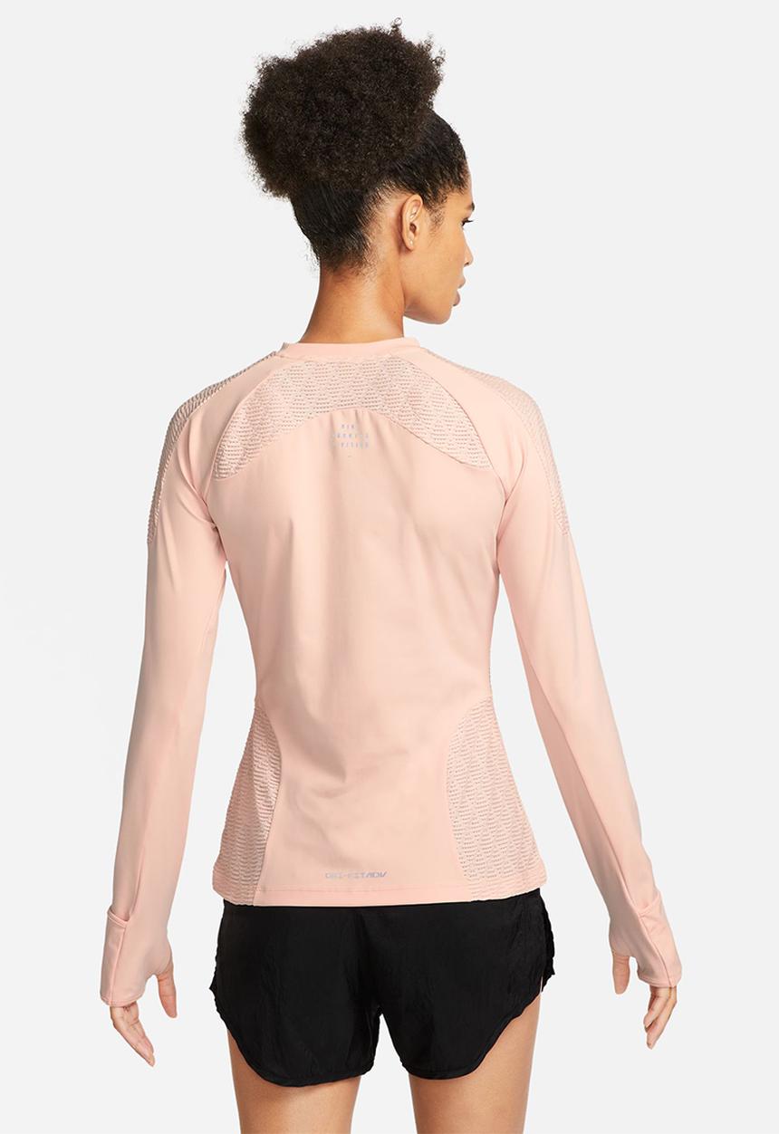 Nike - W nk dfadv run dvn ls top - arctic orange & black