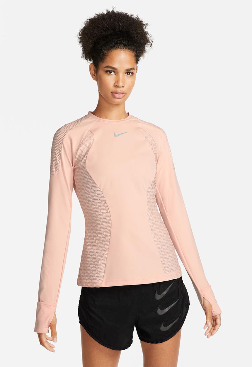 Nike - W nk dfadv run dvn ls top - arctic orange & black