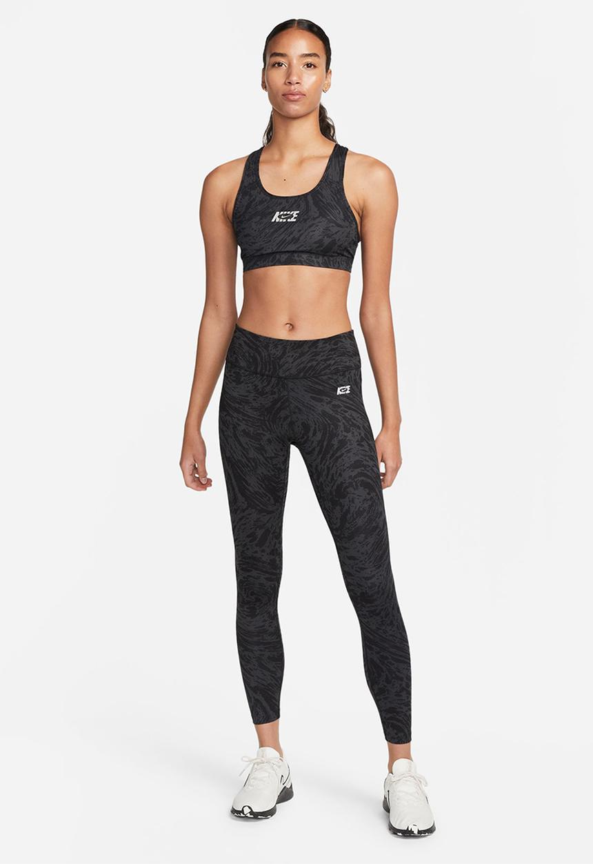 Nike - W nk one df hr ic 7/8 tgt aop - black & white
