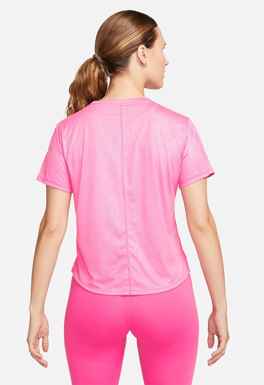Nike - W nk df ic one ss top ce aop - pinksicle & burgundy crush