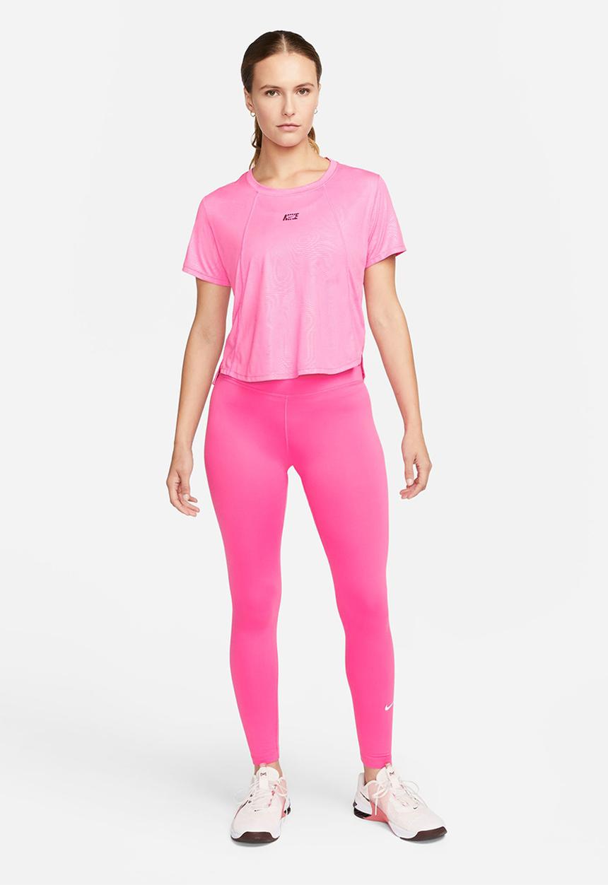 Nike - W nk df ic one ss top ce aop - pinksicle & burgundy crush