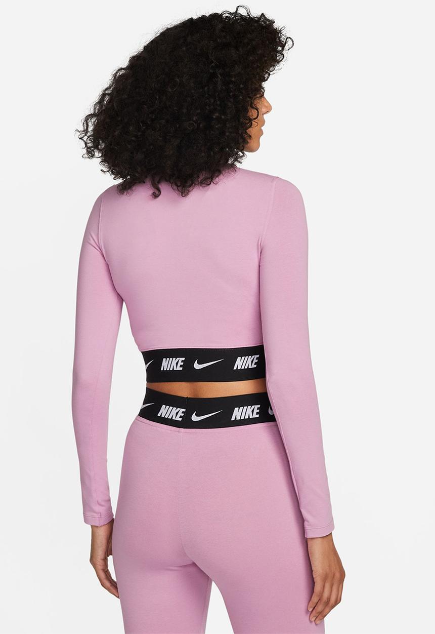 Nike - W nsw crop tape ls top - orchid & black