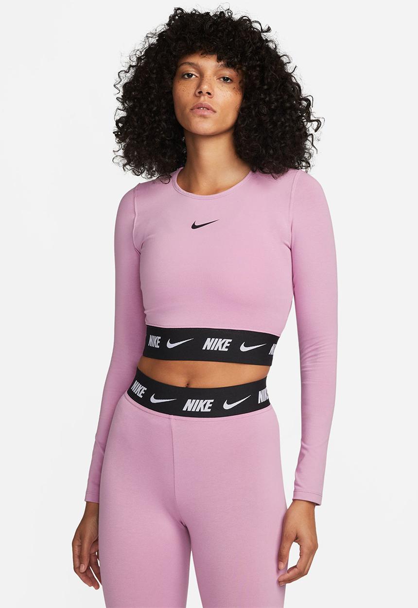 Nike - W nsw crop tape ls top - orchid & black