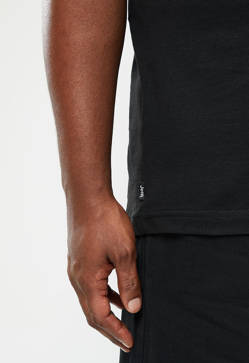 JEEP - Plus star icon print tee - black