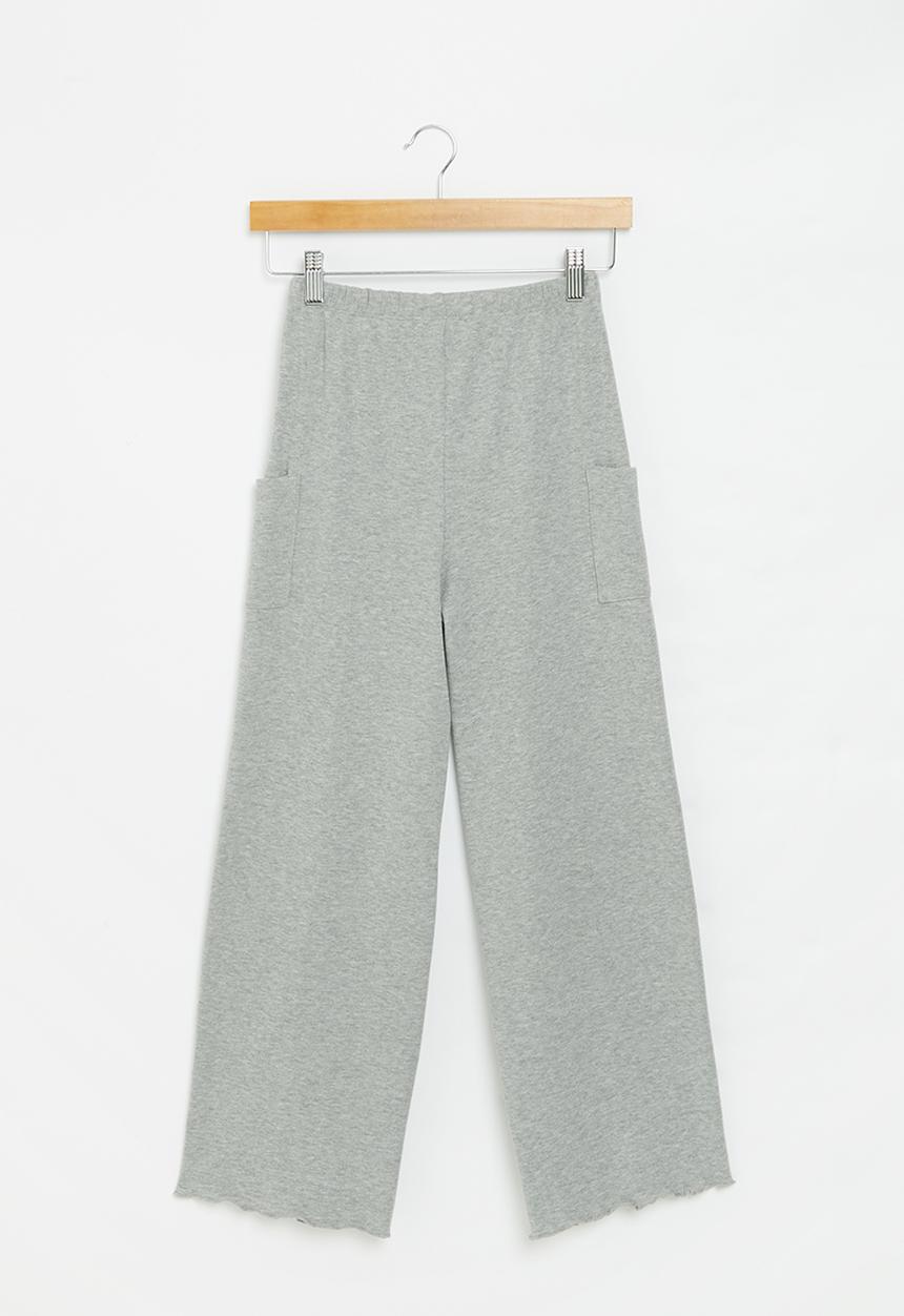 Superbalist - Wide leg rib pant - grey melange