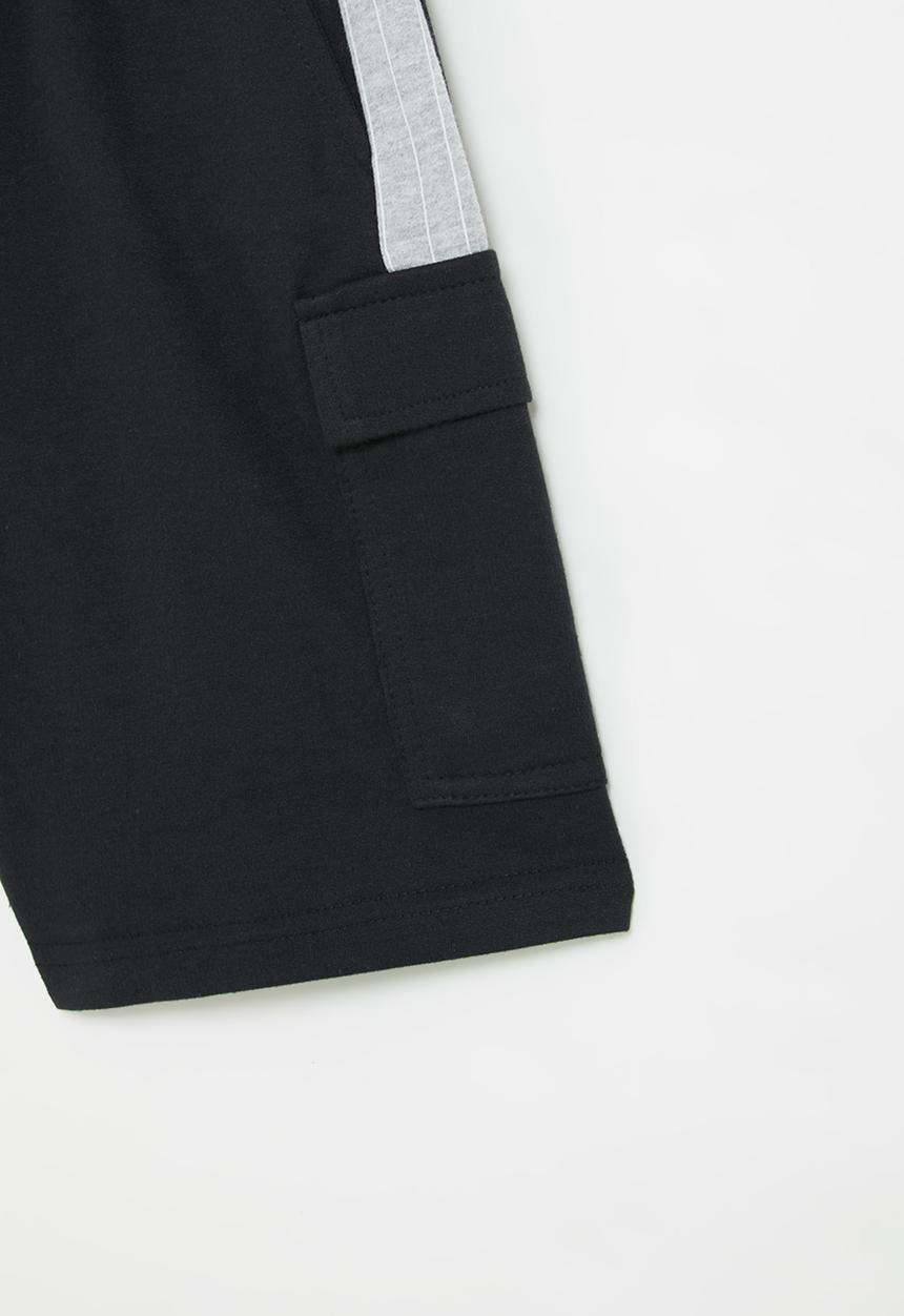 Superbalist - Fleece cargo shorts - black/grey