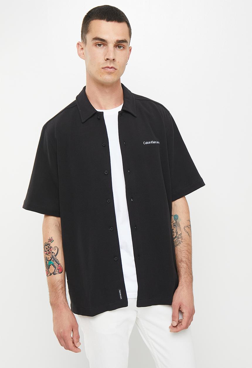 Calvin Klein - Institutional knitted short sleeve shirt - black