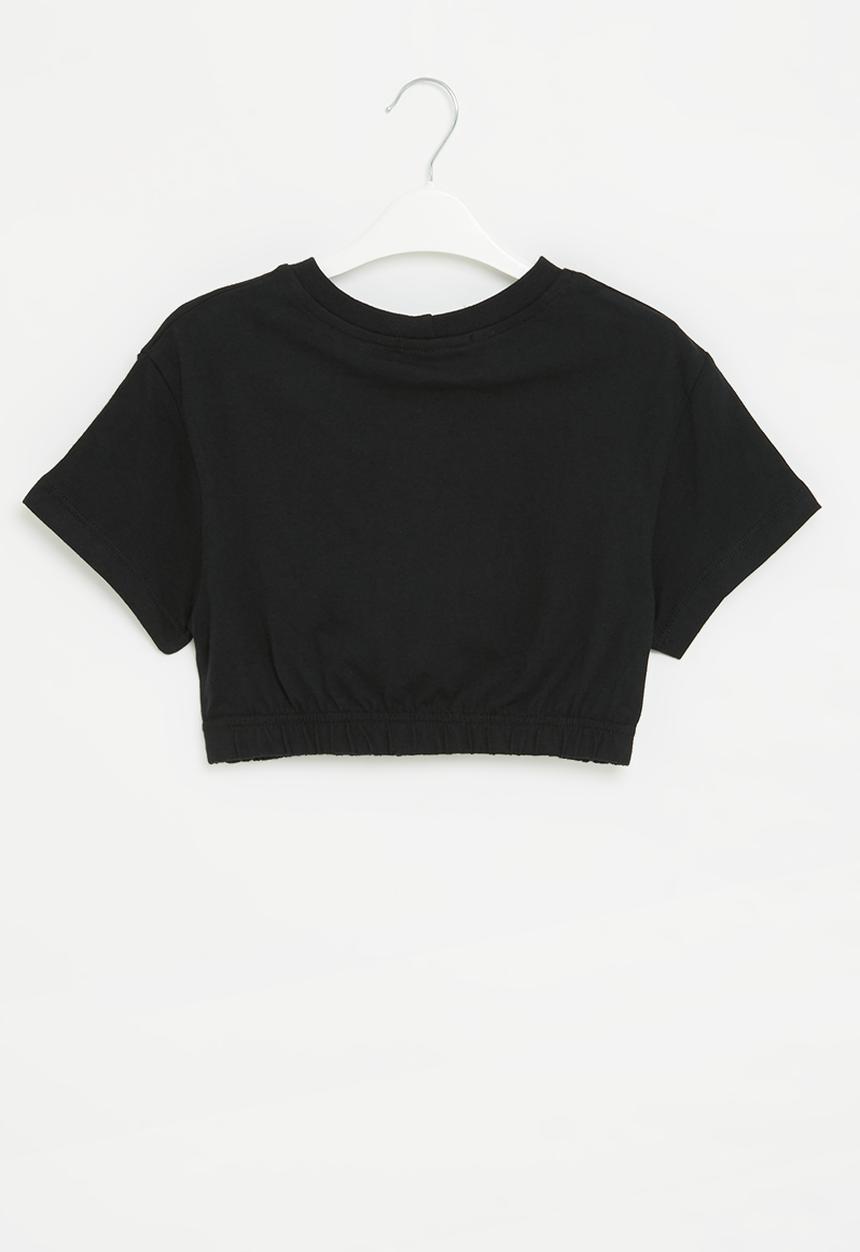 Superbalist - Crop top with elasticated hem - black