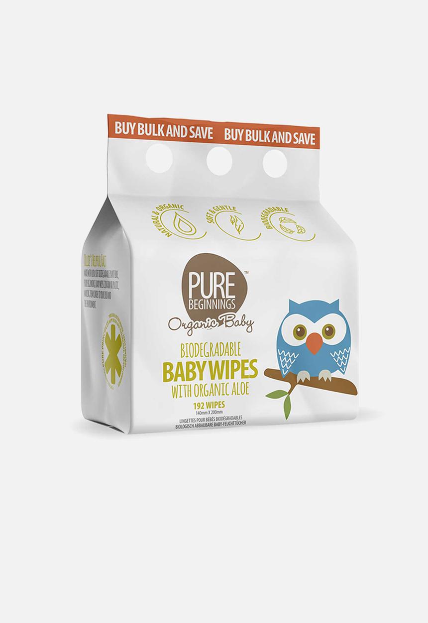 pure beginnings - Biodegradable baby wipes with organic aloe - 192pack