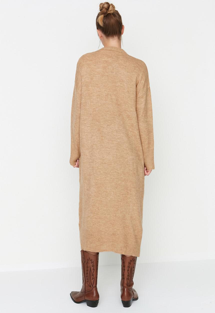Trendyol - Long knit cardigan - camel
