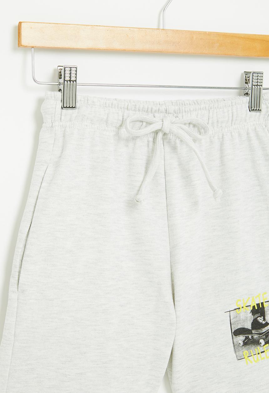 Superbalist - Printed sweat short - grey mel