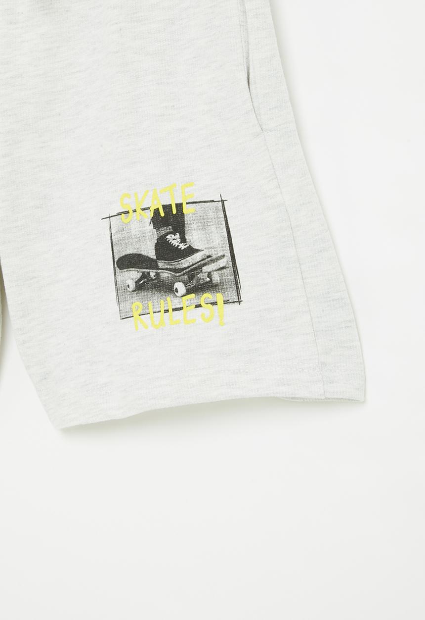 Superbalist - Printed sweat short - grey mel