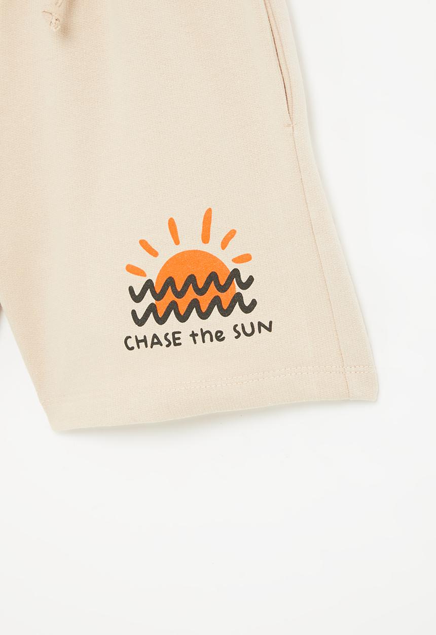 Superbalist - Printed sweat short - stone