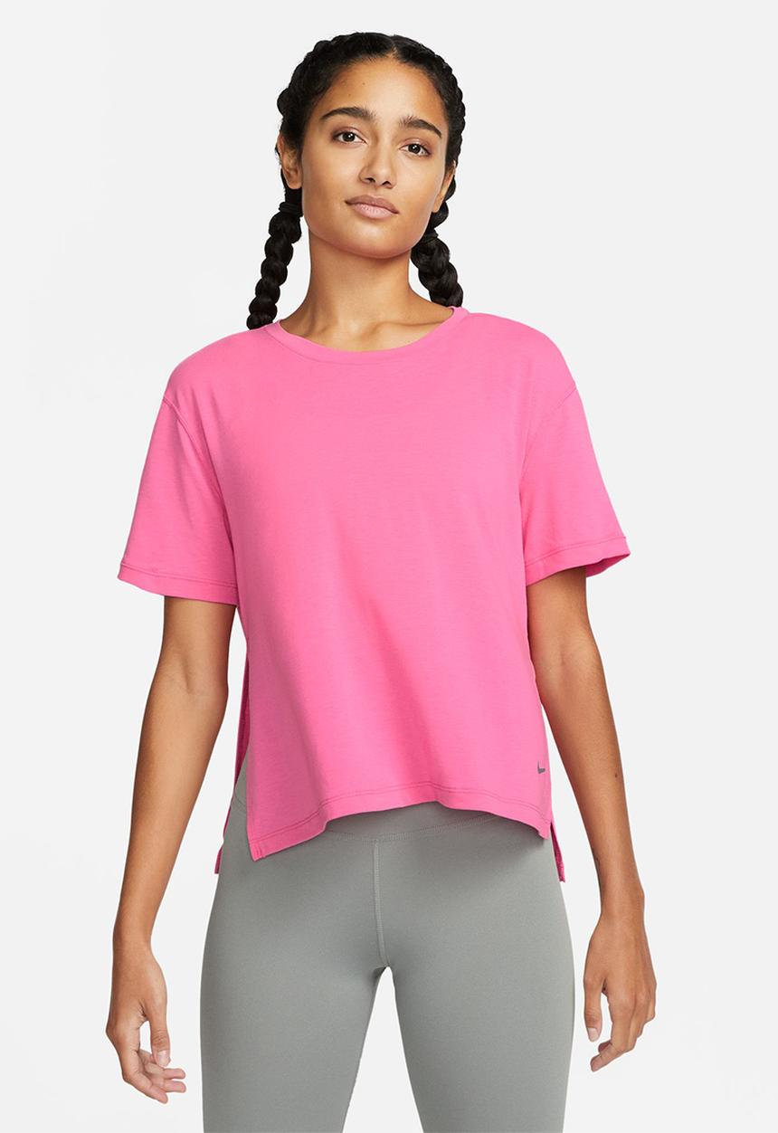 Nike - W ny df short sleeve top - pinksicle & particle grey