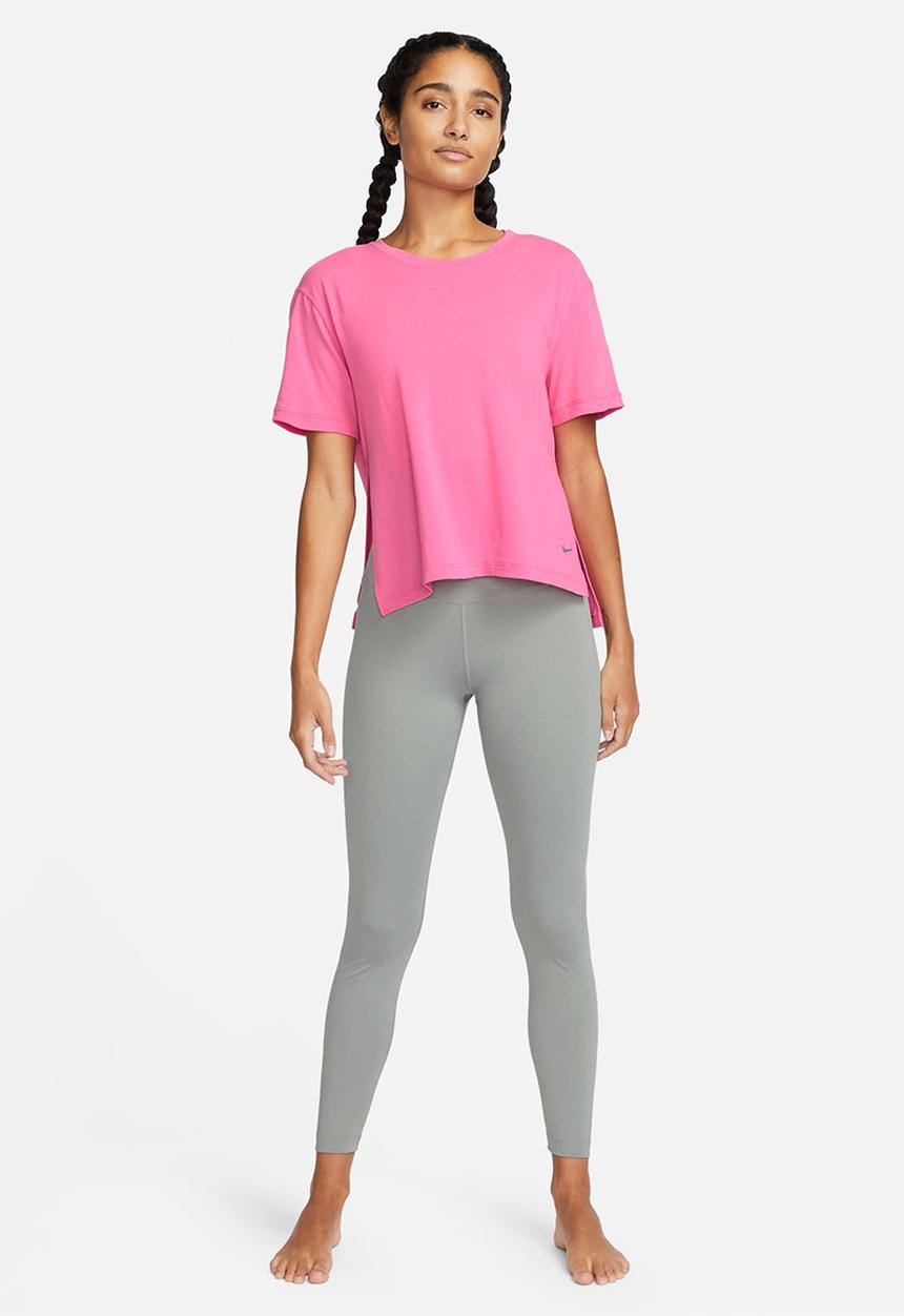 Nike - W ny df short sleeve top - pinksicle & particle grey