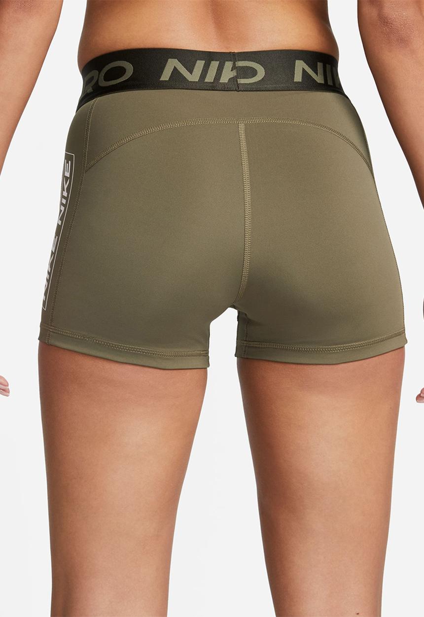 Nike - W np df mr 3in grx short - medium olive/sequoia/white