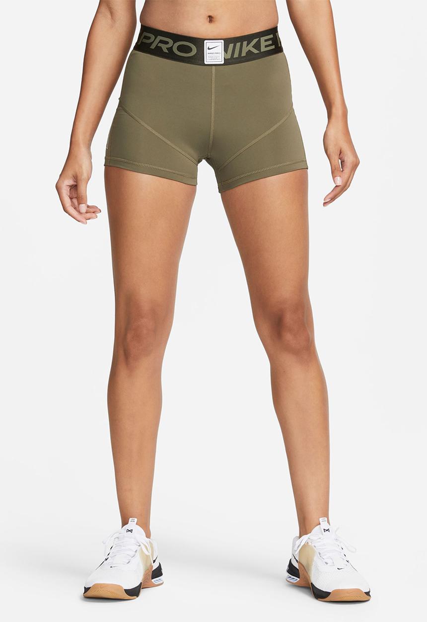 Nike - W np df mr 3in grx short - medium olive/sequoia/white