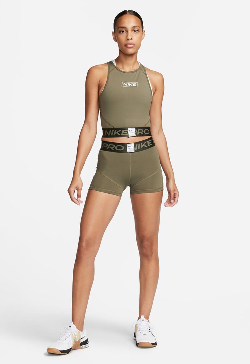 Nike - W np df mr 3in grx short - medium olive/sequoia/white